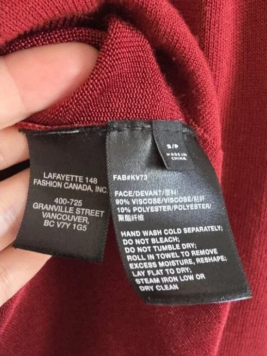 LAFAYETTE 148 | Turtleneck Sweater Maroon Red Sz S - Picture 4 of 4